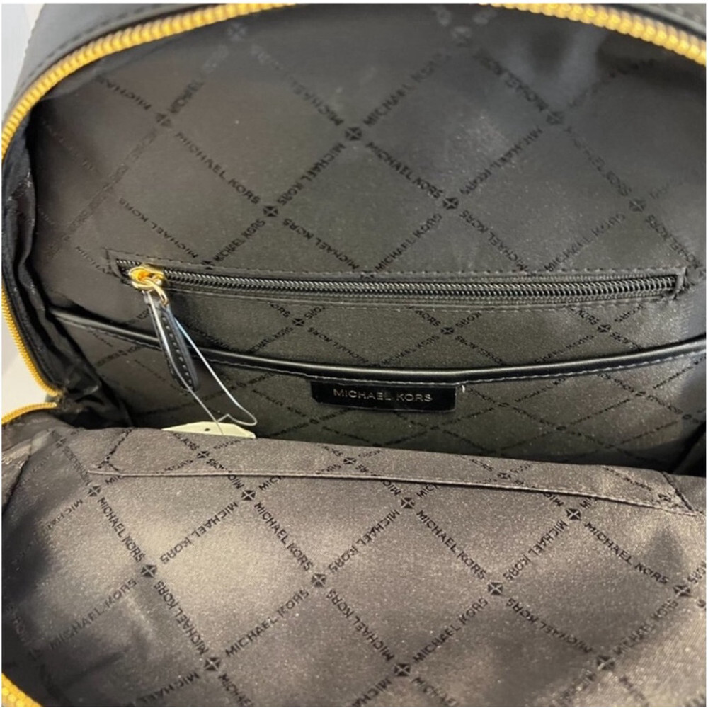 Michael Kors Jaycee Medium Pebbled Leather Backpack Black - Picture 11 of 12